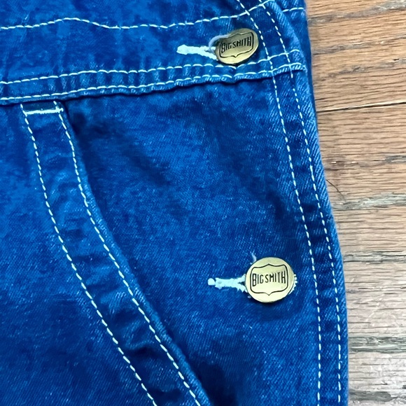 Big Smith Bib Overalls 42 x 34 Dark Washed Blue Denim - Picture 9 of 10